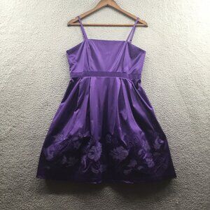 Lucy Paris Strappy Fit & Flare Satin‎ Mini Dress Purple L